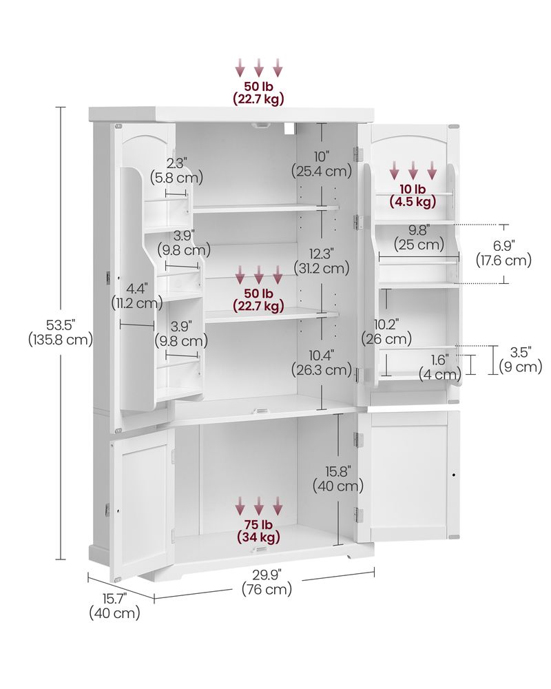 VASAGLE Freestanding Kitchen Pantry Cabinet