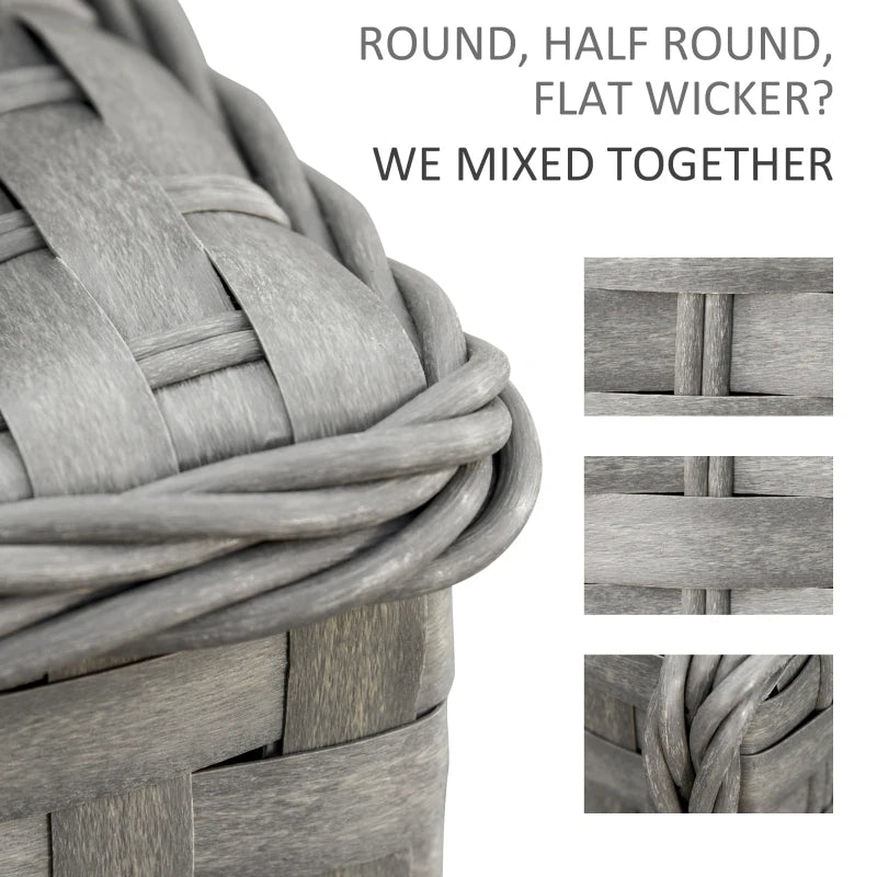 Outsunny 6 PCs Rattan Corner Sofa Set Outdoor Conservatory Furniture Grey