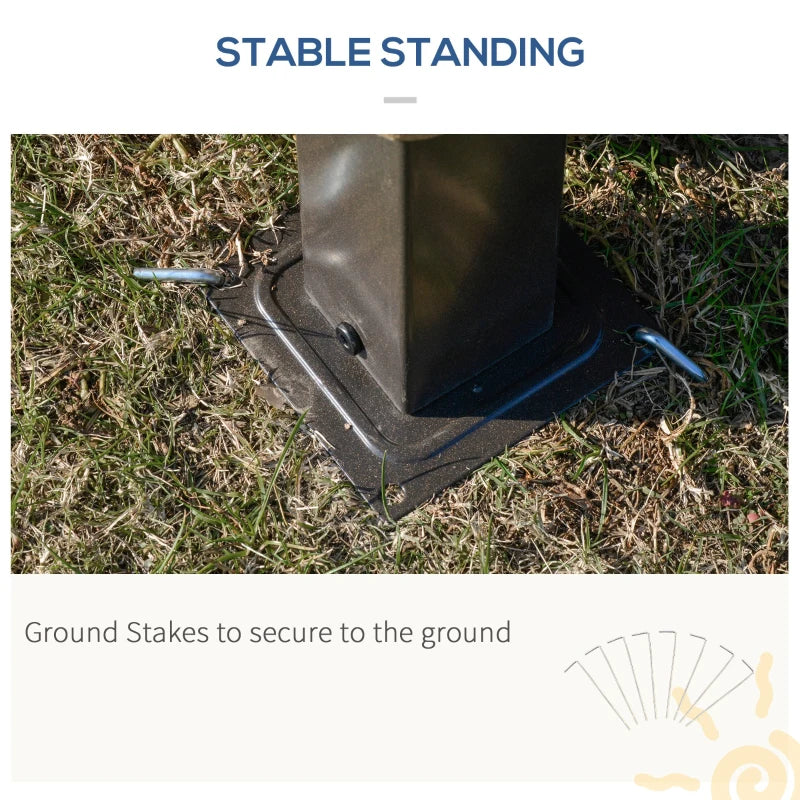 Outsunny 10' x 10' Outdoor Hardtop Gazebo Canopy with UV60+ Polycarbonate Roof, Steel Frame, Central Hook, Curtains, Khaki