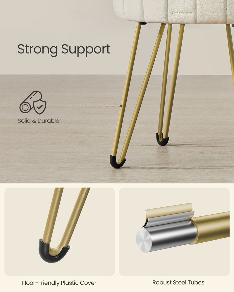 SONGMICS Small Vanity Stool Chair with Storage