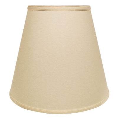 Extra Deep Empire Hardback Lampshade With Washer Fitter, Beige Color Fabric Lampshade For Table Lamps, Natural Linen, 9 Top X 16 Bottom X 14 Height