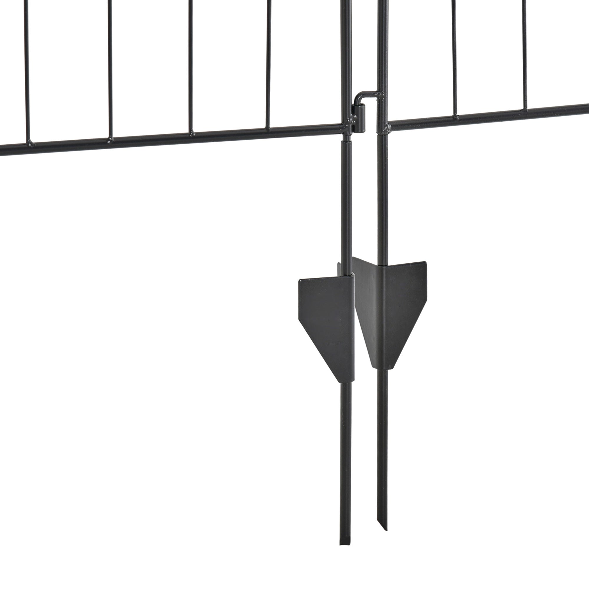 Outsunny Decorative Garden Fence 4 Panels 44in x 12ft Steel Wire Border Edging for Flower Bed Landscaping Outdoor Decor