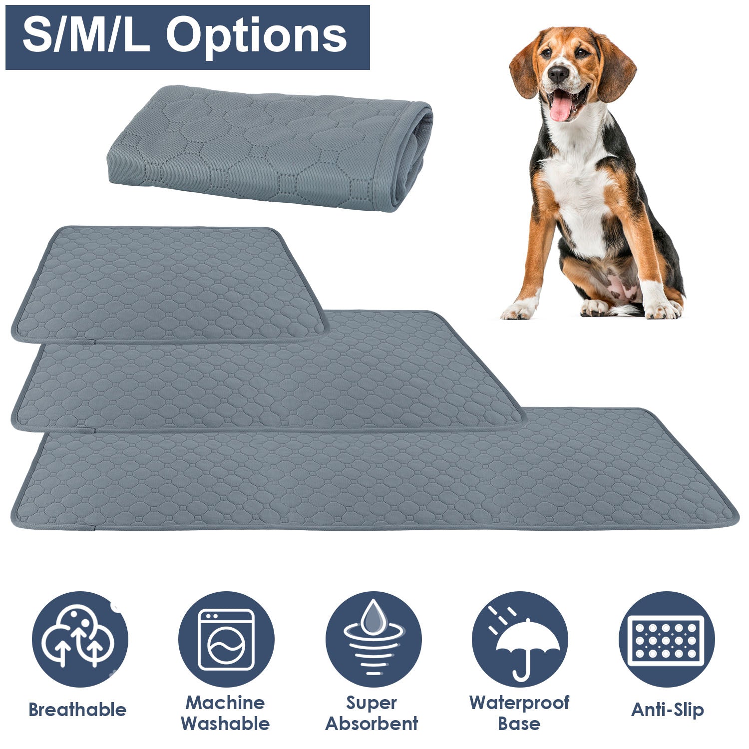 Washable Dog Pee Pad Reusable Puppy Potty Training Pads Waterproof Absorbent Whelping Mat Cat Pee Cushion for Dogs Pets Cats