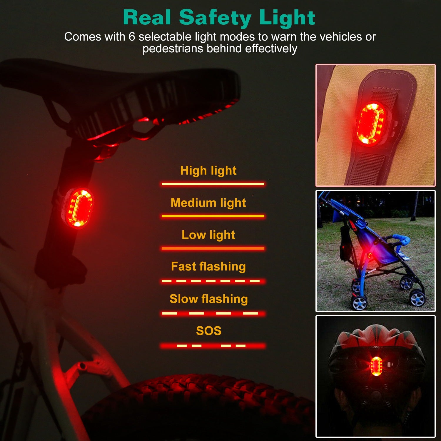 Bike Headlight Taillight Set USB Rechargeable Bicycle Safety Lamp IPX4 Waterproof Bicycle LED Front Light Taillight