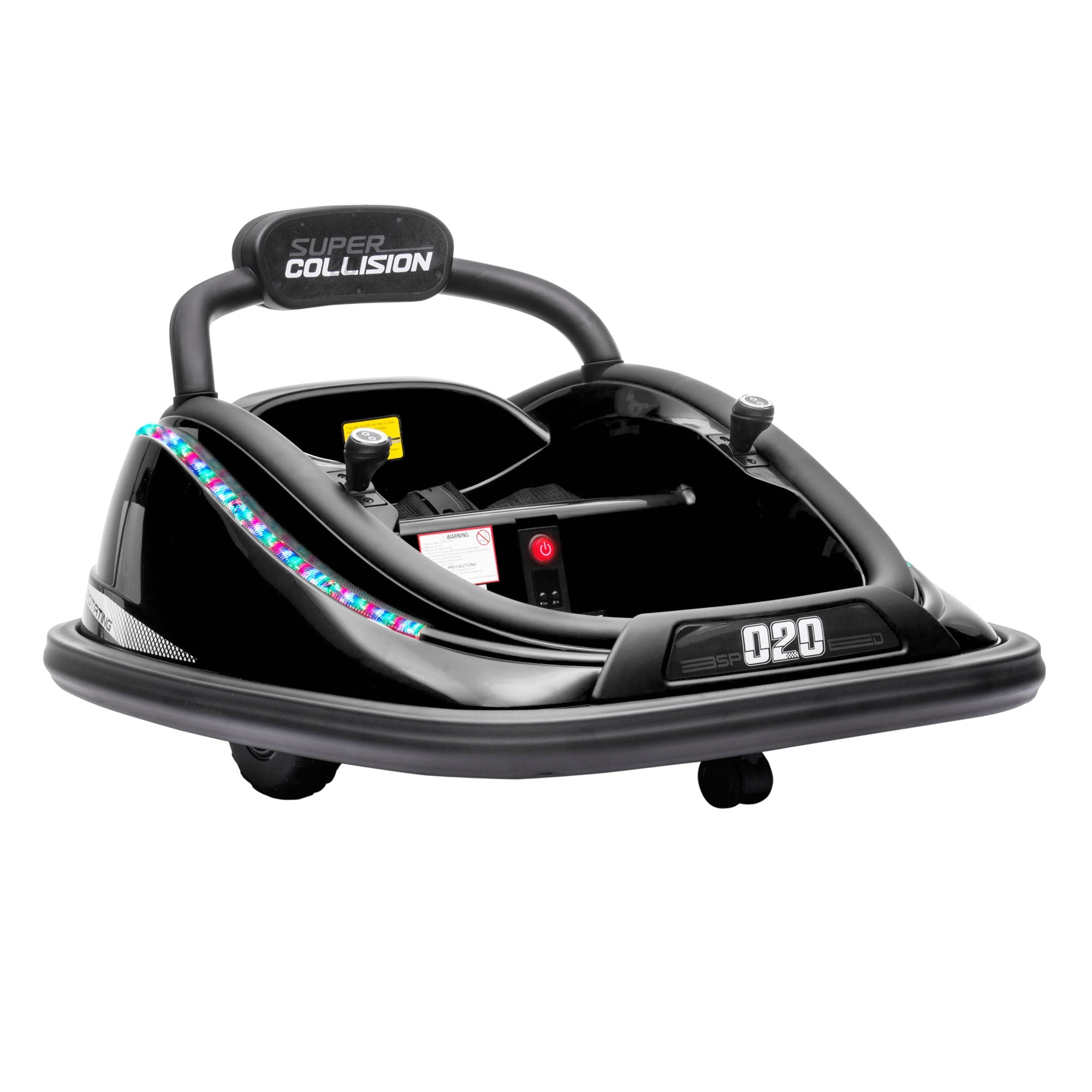 Aosom 12V Kids Bumper Car: 360° Rotation, Twin Motor, Remote Control, LED Lights, Belt