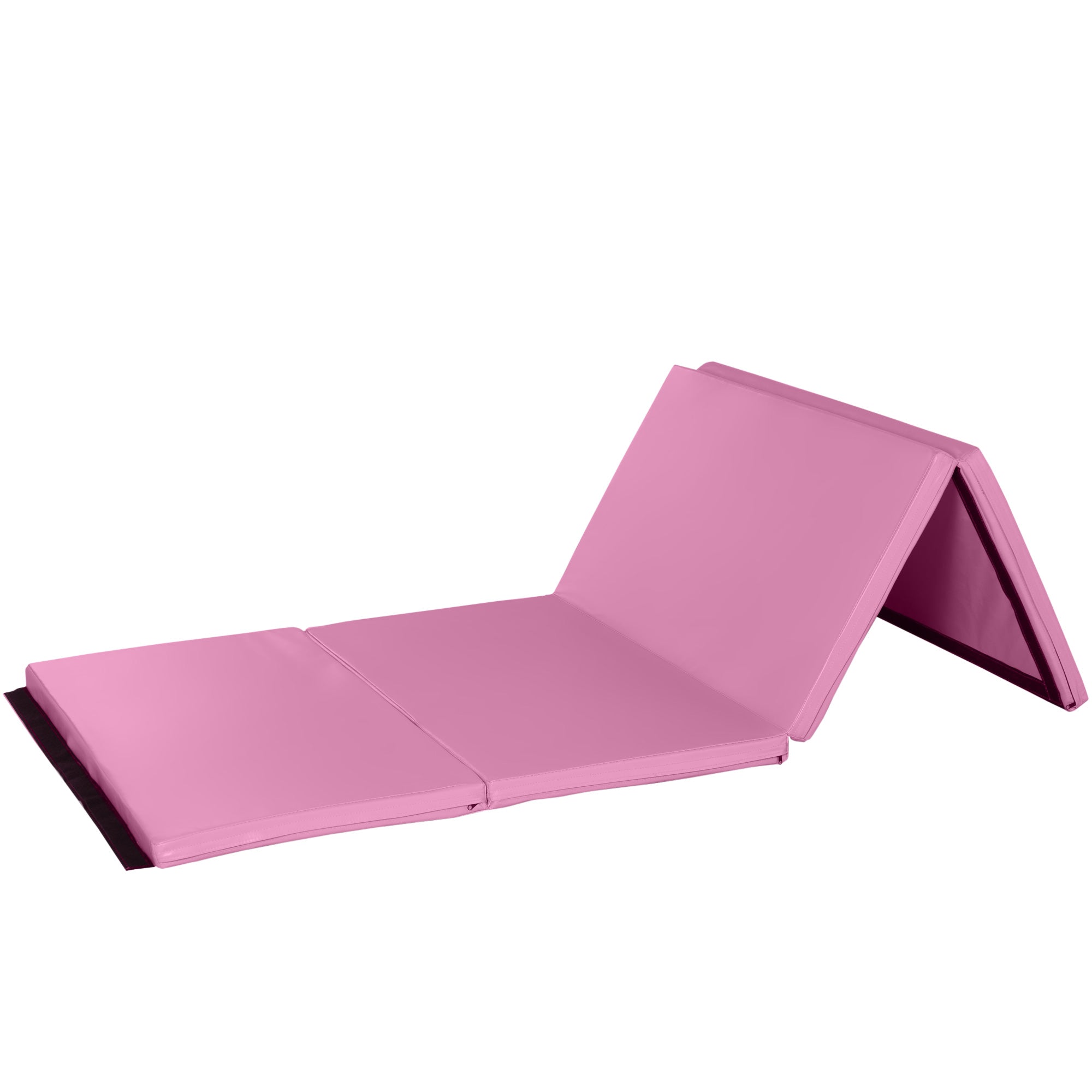 Soozier Folding Gymnastics Exercise Mat 4'x6' Yoga MMA Martial Arts Mat with Carrying Handles Pink