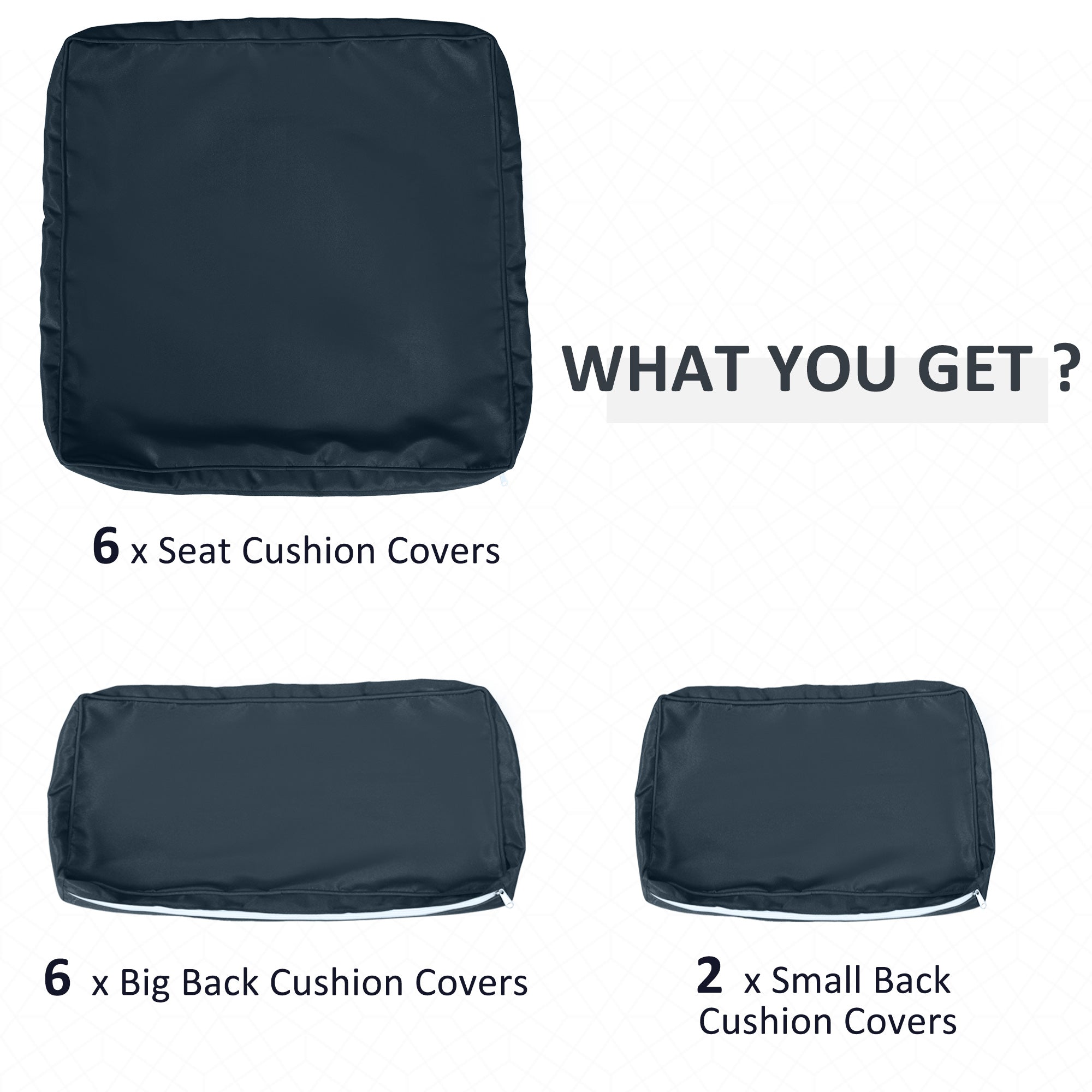 Outsunny Outdoor 14pc Patio Rattan Sofa Set Cushion Polyester Cover Replacement Set - No Cushion Included Blue