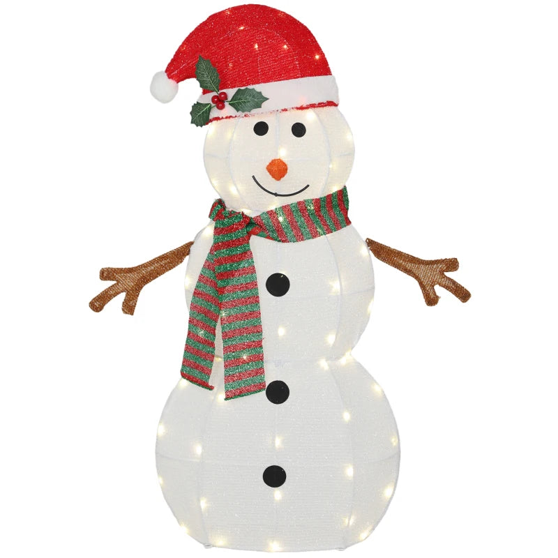Lighted Christmas Decoration, Outdoor Christmas Snowman with LED Lights, Stakes, Zip Ties, IP44 Waterproof