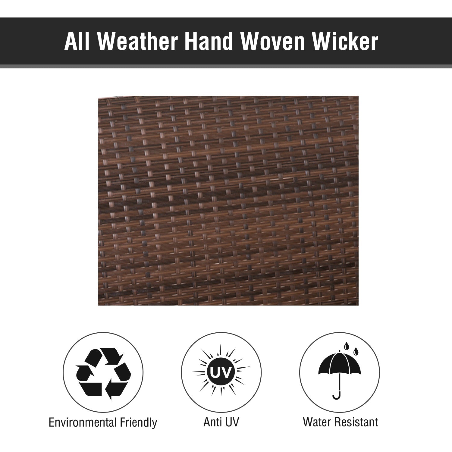 Outsunny Wicker Porch Swing Chair 2-Person Garden Hanging Bench Cushion Outdoor Rattan Double Hammock Sun Lounge White