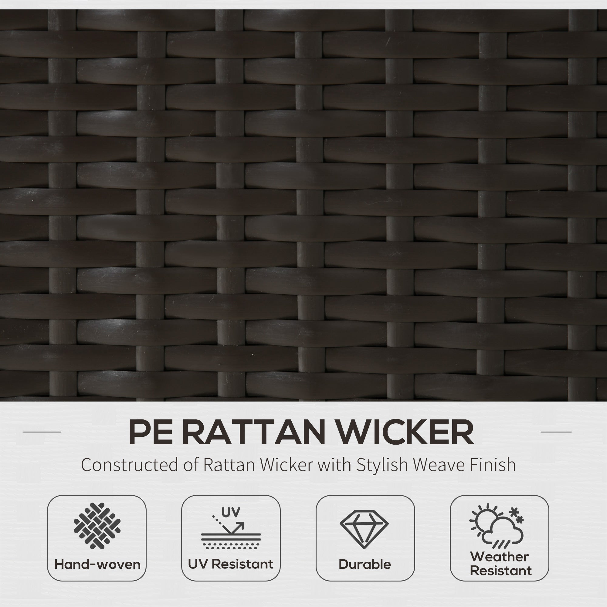 Outsunny 7-Piece Outdoor Sofa Set, Patio Wicker Sectional Sofa with Tempered Glass Coffee Table & Cushions