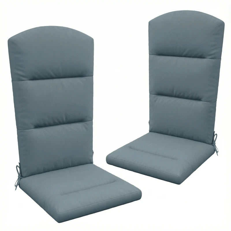 Patio Chair Cushion for Adirondack Chairs Replacement Cushion with Back and Ties, Dark Grey