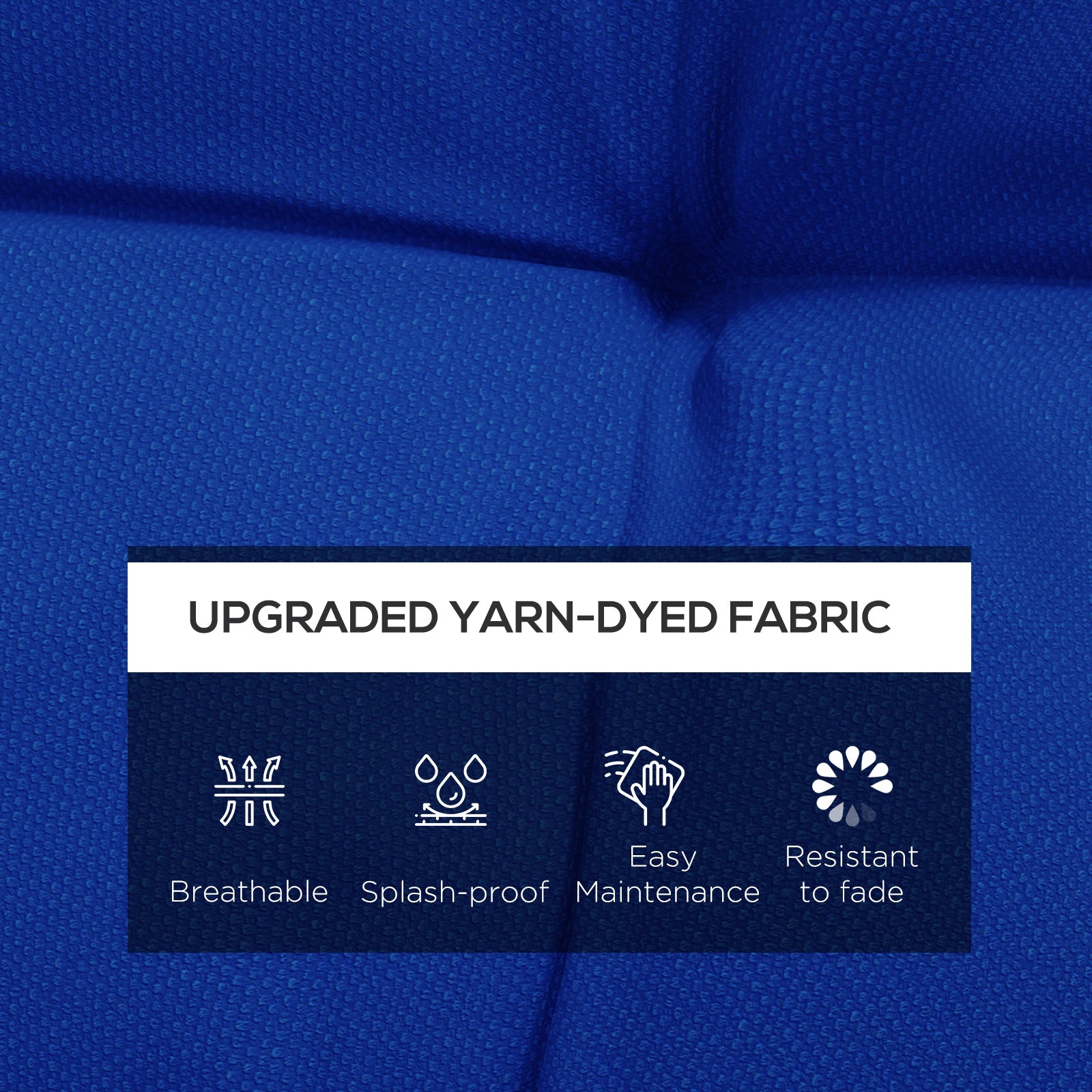 Outsunny Navy Blue 2-Piece Patio Chair Cushion Set, Outdoor Button Tufted Back Seat Pads with Ties, Comfortable & Stylish