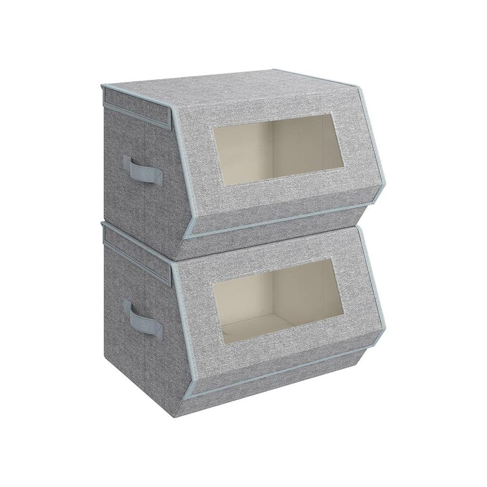 SONGMICS Stackable Storage Bins Set of 2