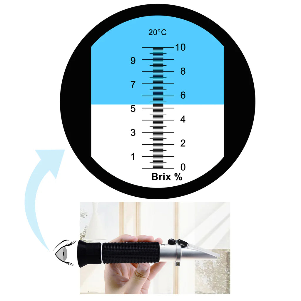 0–10% Brix Refractometer with ATC for Maple Sap, Tea & Cutting Fluids