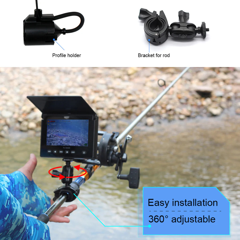 FF-180AR Underwater Fishing Camera Fish Locator, 4.3" HD TFT LCD Monitor, Sun Visor, 120° Wide-Angle Camera & 20M Cable
