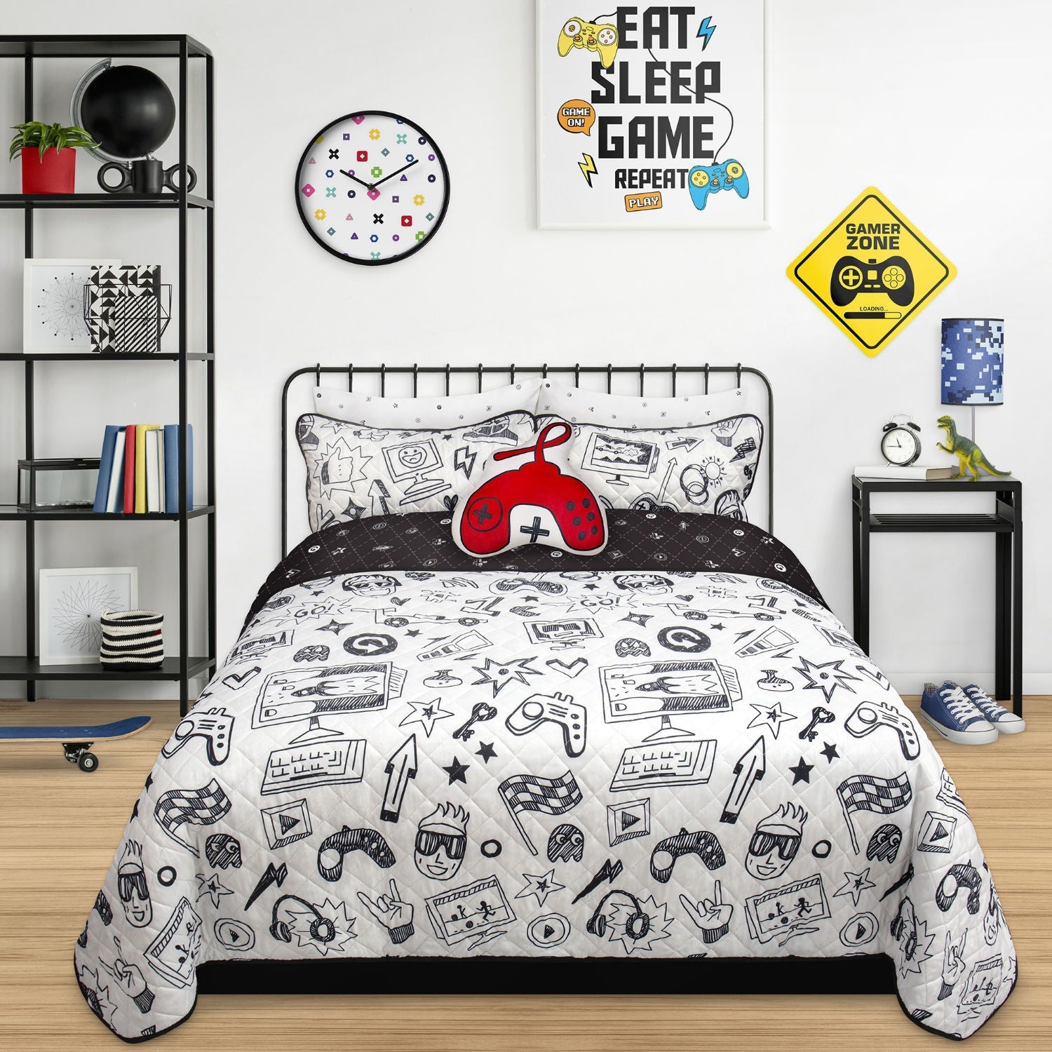Woven Printed Quilt Bedding Set 3 Piece Double/Queen GamingΒ