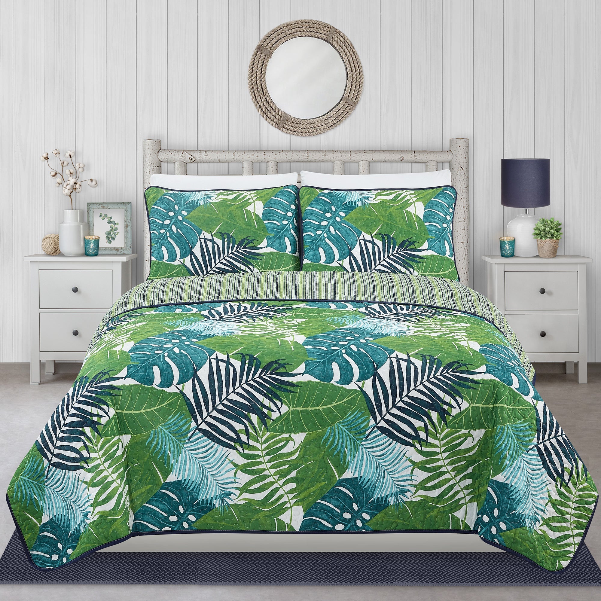 Woven Quilt 3 Piece King TropicalΒ