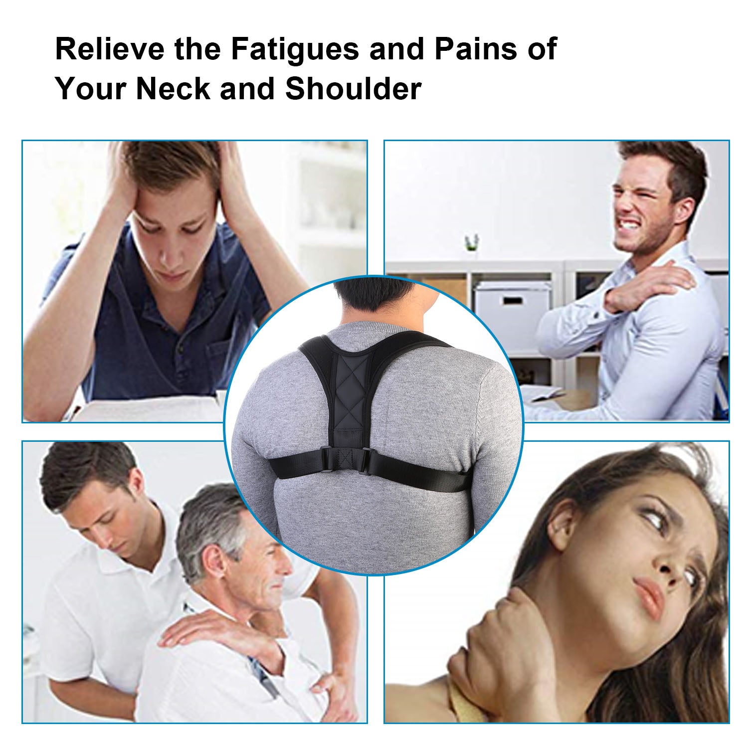 Back Posture Corrector Adjustable Upper Back Braces Clavicle Support Device Shoulder Neck Pain Relief for Men Women
