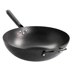 Gibson Home Hammered 13 Inch Heavy Gauge Carbon Steel Wok in Black - Free Shipping