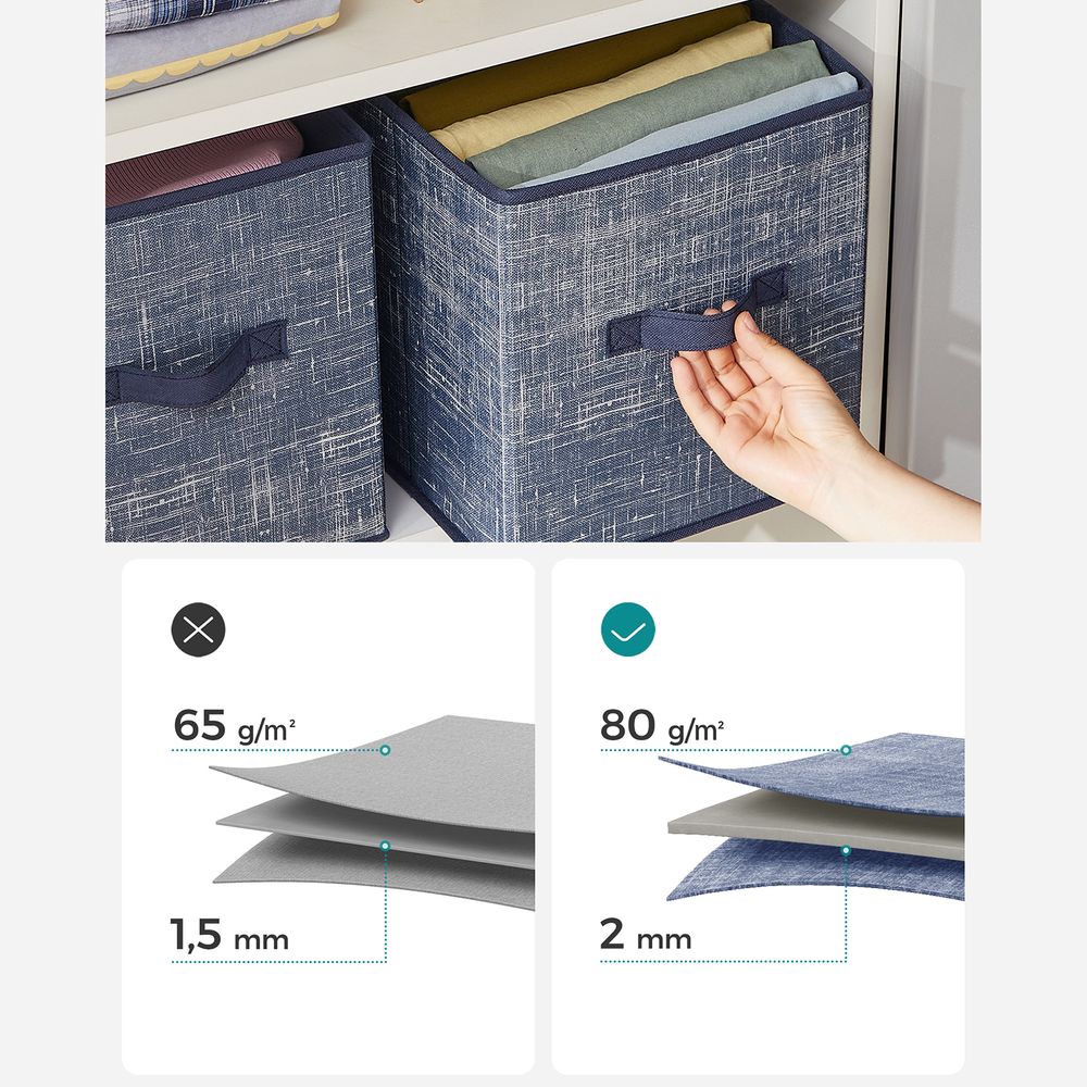 SONGMICS Non-Woven Fabric Storage Cubes with Double Handles