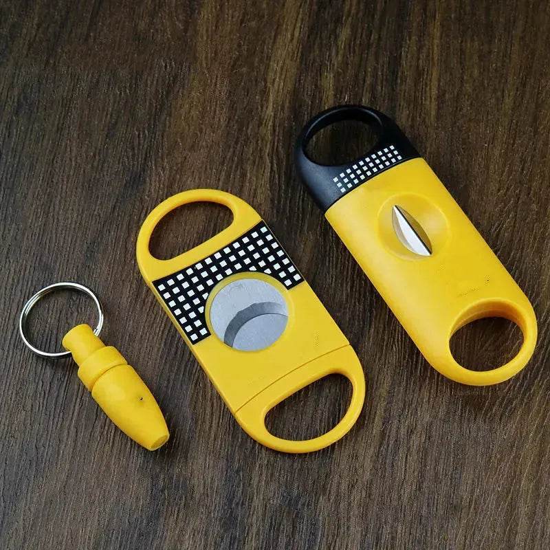 3pcs Cigar Cutter and Punches Set V-Cut Sharp Stainless Steel Scissors