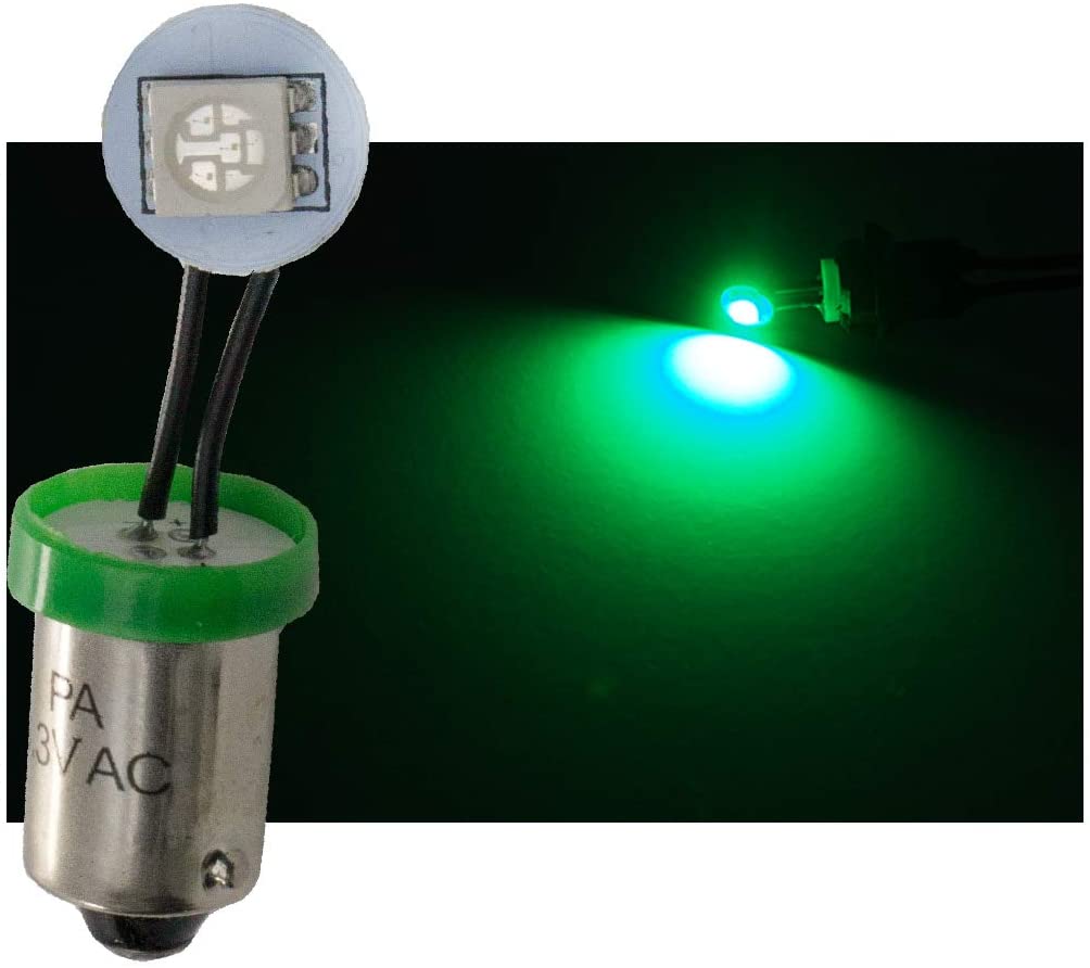 1SMD #44 #47 Ba9s Non Ghosting 6.3V AC / DC Fold Side View Flexible Wire LED Bayonet Arcade Pinball Machine Light Bulb (10 Bulbs)
