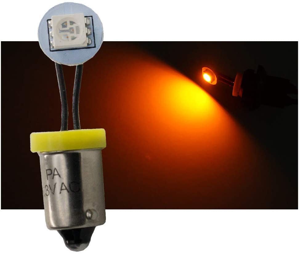 1SMD #44 #47 Ba9s Non Ghosting 6.3V AC / DC Fold Side View Flexible Wire LED Bayonet Arcade Pinball Machine Light Bulb (10 Bulbs)