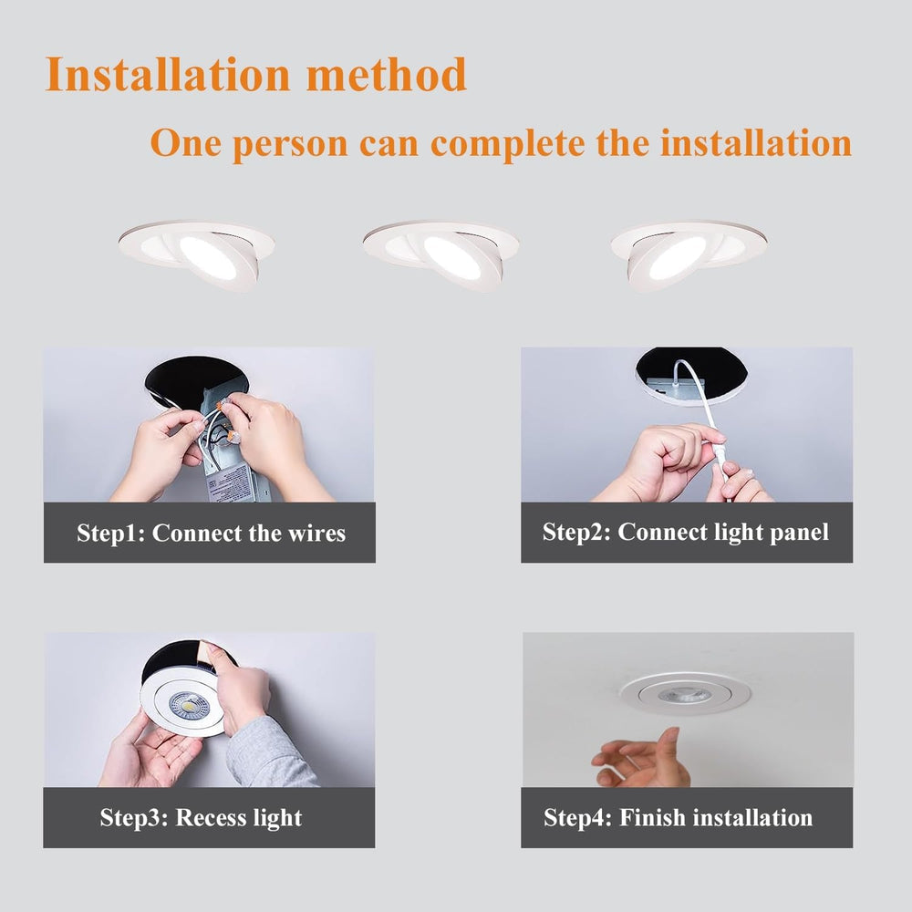 Luminaire encastré pivotant 360º blanc 4'' 9W 3000K/4000K/5000K