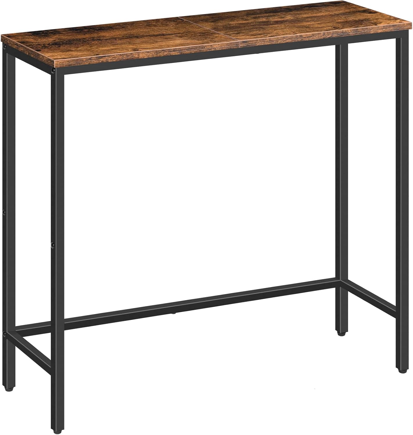 HOOBRO Narrow Console Table 75 cm Entryway Table, Small Sofa Side Table, Rustic Brown & Black BF75XG01