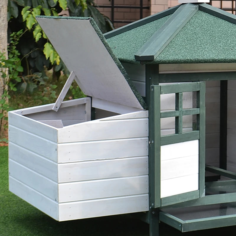 77" Chicken Coop Hen House Rabbit Hutch Poultry Cage Pen Outdoor Backyard with Nesting Box Run Green