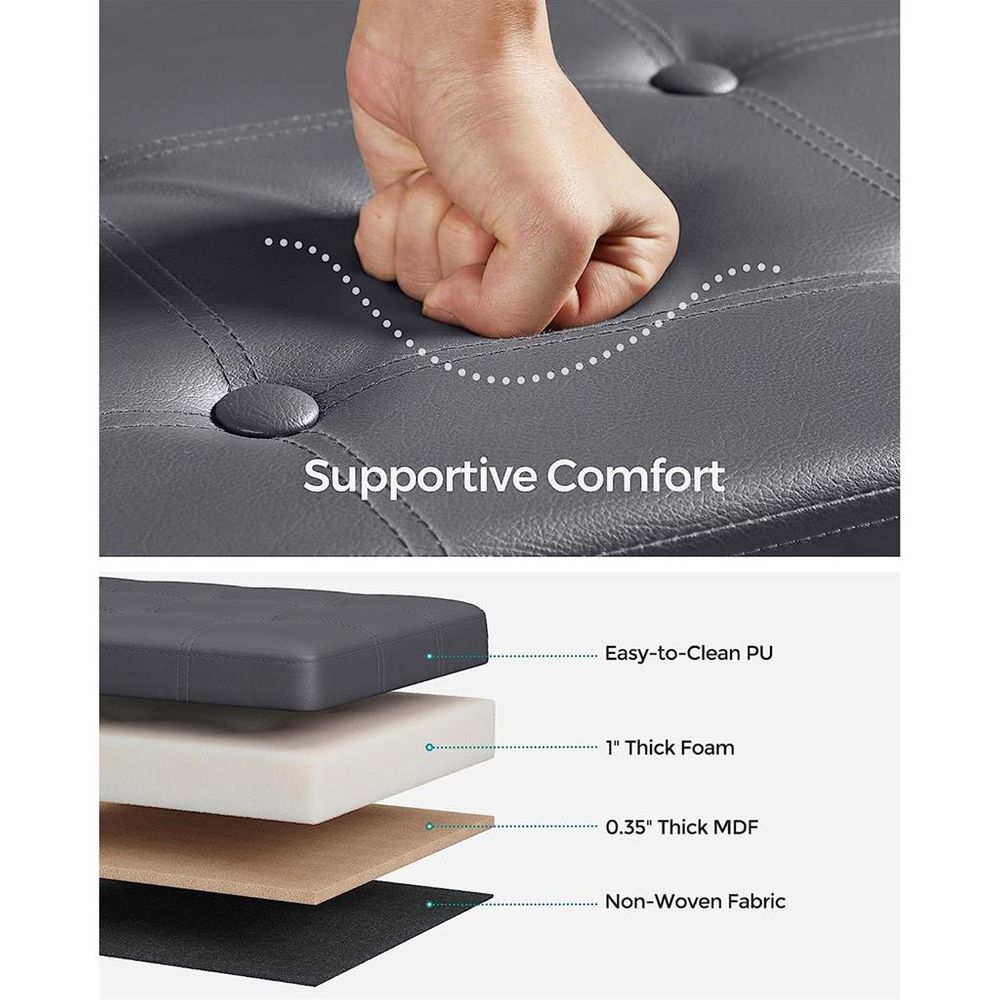 SONGMICS Folding Storage Ottoman Bench