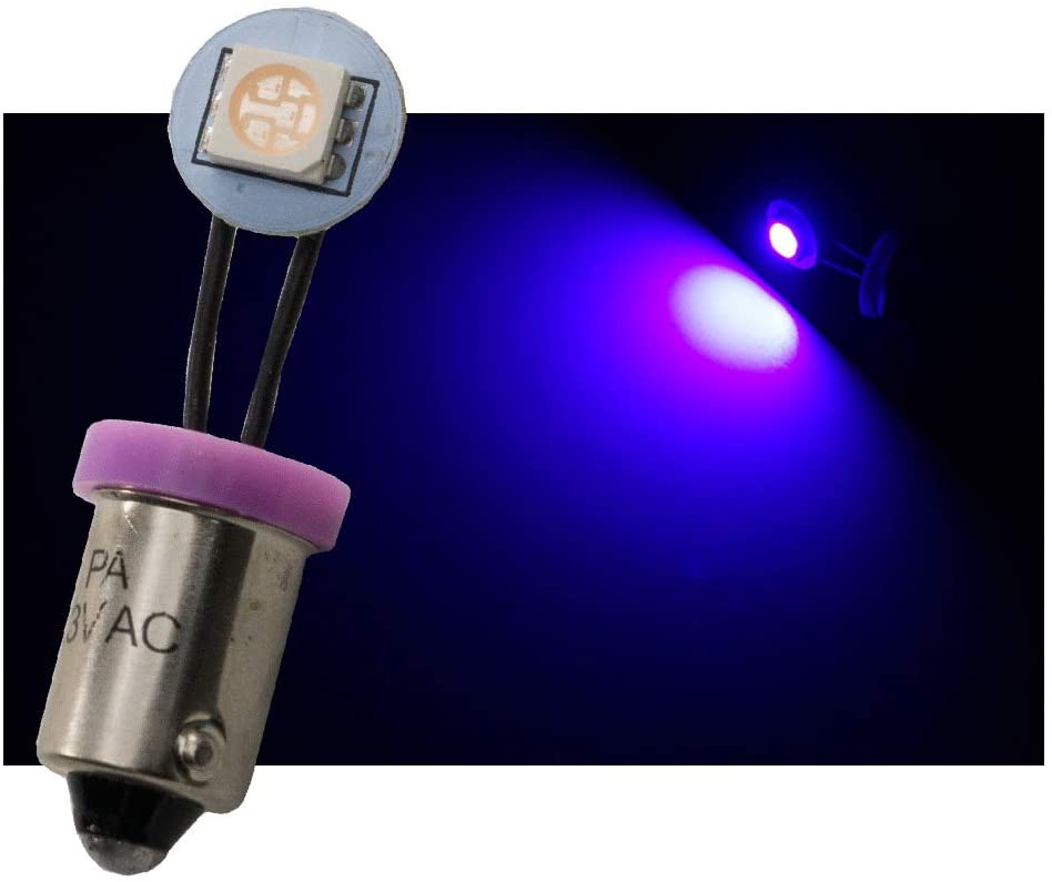 1SMD #44 #47 Ba9s Non Ghosting 6.3V AC / DC Fold Side View Flexible Wire LED Bayonet Arcade Pinball Machine Light Bulb (10 Bulbs)
