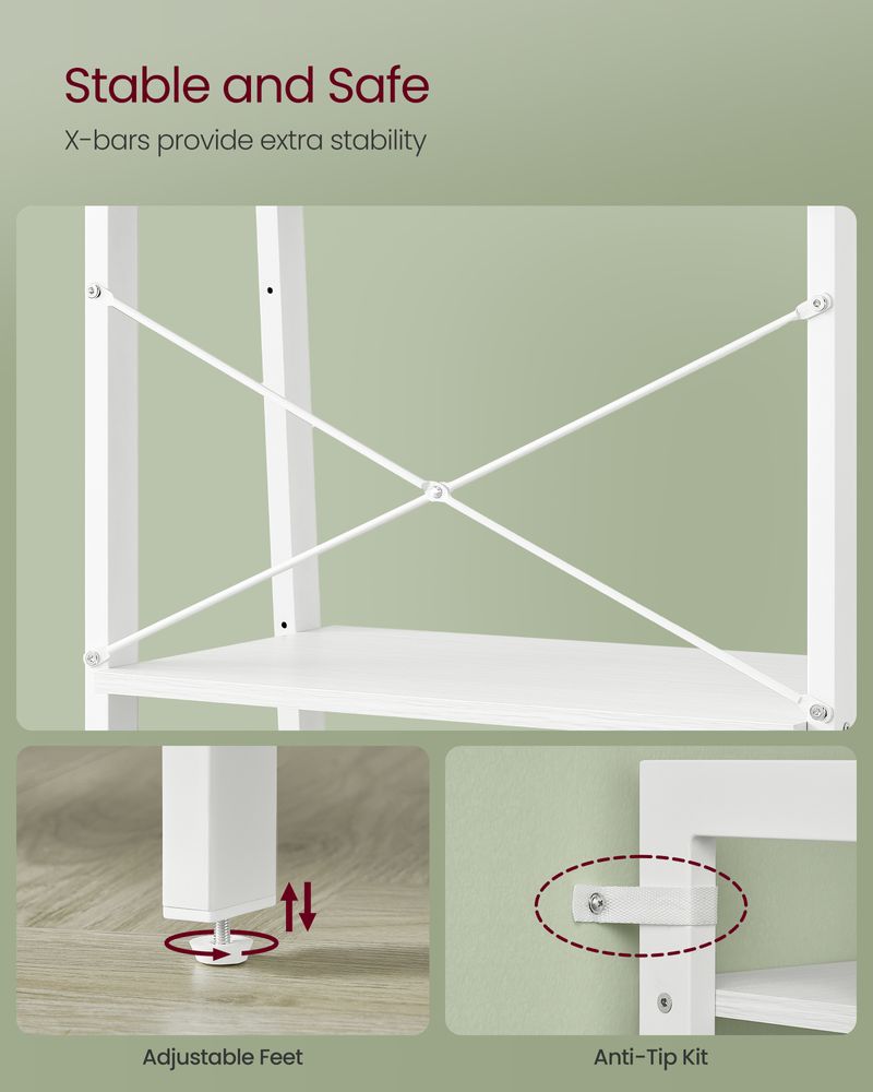 VASAGLE 4-Tier Ladder Shelf with Steel Frame
