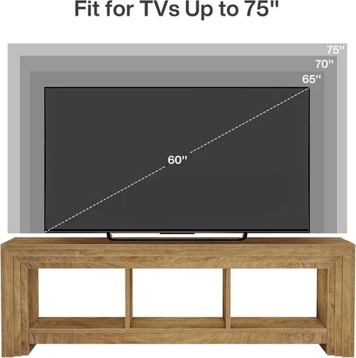 Television Stand 63" Farmhouse Entertainment Center Media Console Natural Oak