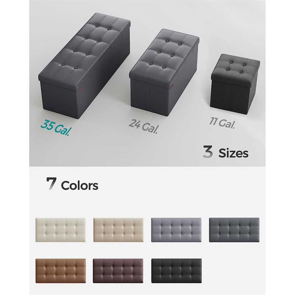 SONGMICS Folding Storage Ottoman Bench