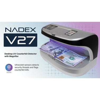 Nadex Coins™ V27 Desktop UV Counterfeit Detector with Micro Print Magnifier