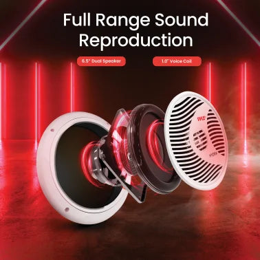 Pyle® Hydra Series 75-Watt-Continuous-Power 2-Way Marine Speakers, White, 2 Count