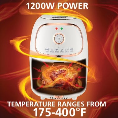 Brentwood® 2-Qt. 1,200-Watt Electric Air Fryer with Timer and Temperature Control (White)