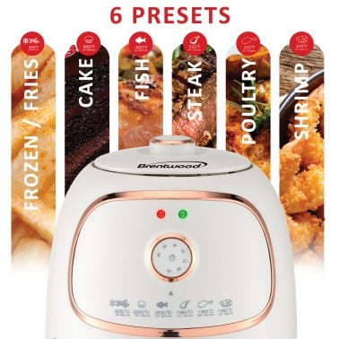 Brentwood® 2-Qt. 1,200-Watt Electric Air Fryer with Timer and Temperature Control (White)