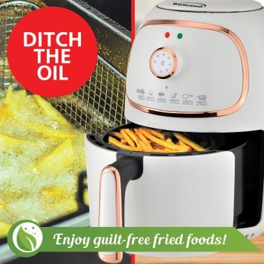 Brentwood® 2-Qt. 1,200-Watt Electric Air Fryer with Timer and Temperature Control (White)