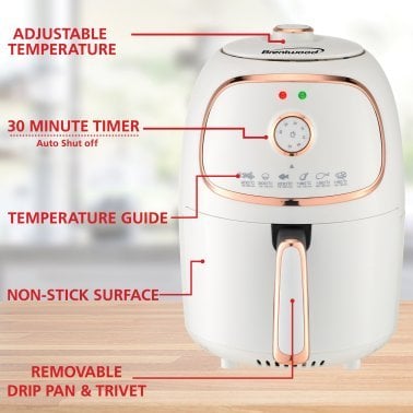 Brentwood® 2-Qt. 1,200-Watt Electric Air Fryer with Timer and Temperature Control (White)