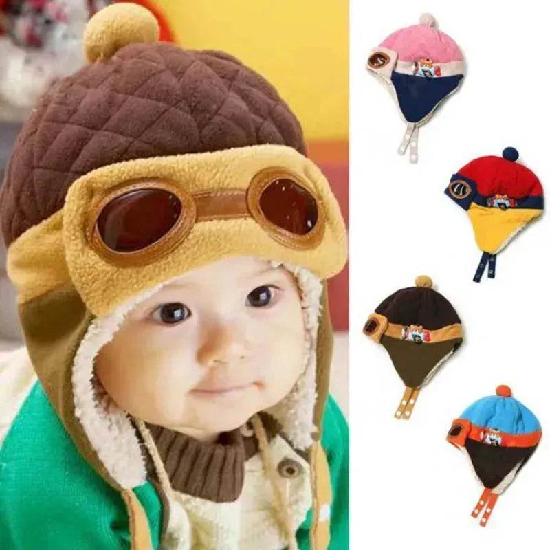 Baby and Toddler Winter hat Hooded Winter Pilot Beanie Warm baby cap