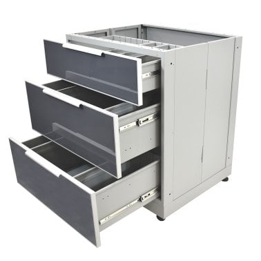 Blue Sky Outdoor Living 3-Drawer Outdoor Kitchen Cabinet, Slate Gray
