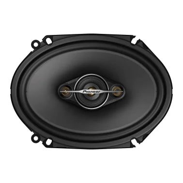 Pioneer® TS-A6881F 6-In. x 8-In. 350-Watt 4-Way Full-Range Coaxial Speakers Black and Gold, Max Power 2 Pack