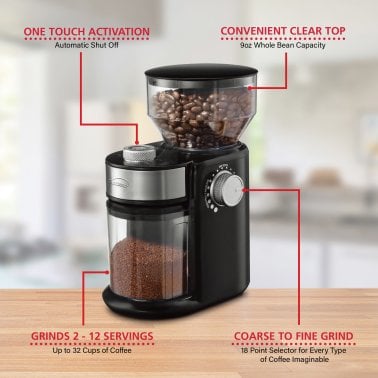 Brentwood® 32-Cup Electric Automatic Burr Coffee Grinder