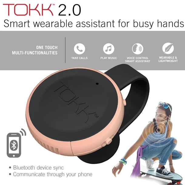 Tokk™ Bluetooth® Wearable Hands-Free Smart Assistant 3.0 Speaker (Rose Gold)