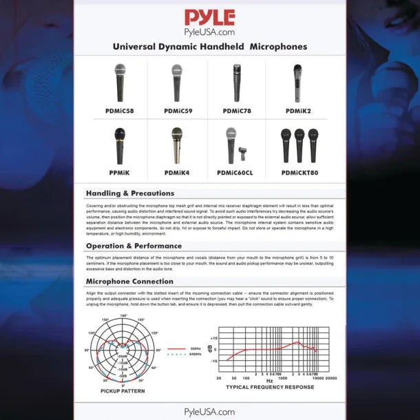 Pyle® Professional Handheld Unidirectional Dynamic Microphone