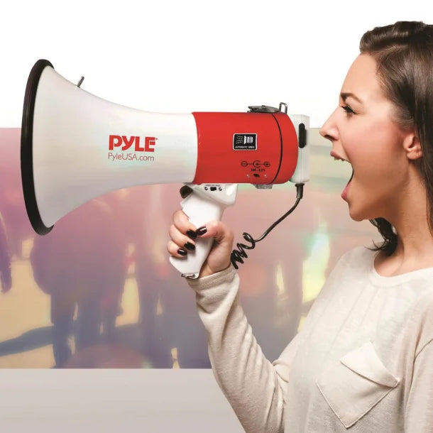 Pyle® Professional Piezo Dynamic 50-Watt Megaphone with USB