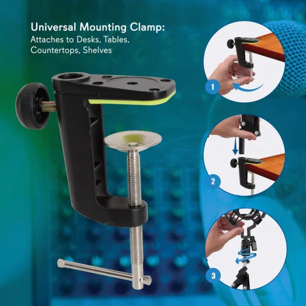 Pyle® Universal Table Clamp Boom Shock Microphone Mount