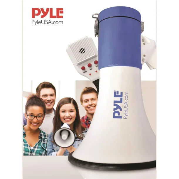 Pyle® 50-Watt Megaphone Bullhorn with Record, Siren & Talk Modes